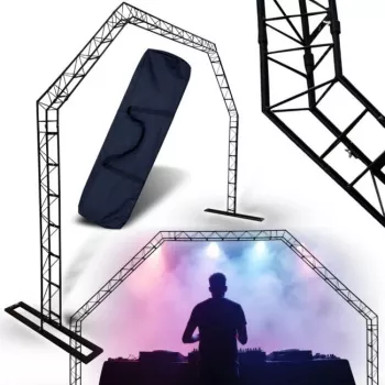 DNA PROFESSIONAL DNA DJ GATE Portable Lighting Truss System, Steel, Black, 60 kg Load Capacity, 1500-3000 mm Height
