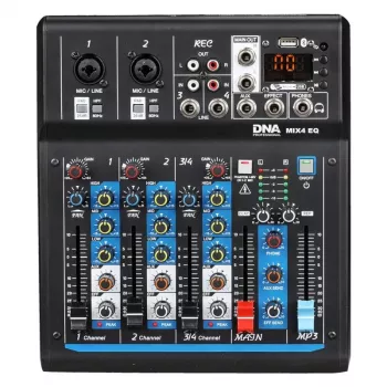 DNA Professional DNA MIX 4 EQ 4-Channel Analog Audio Mixer with USB, MP3, Bluetooth