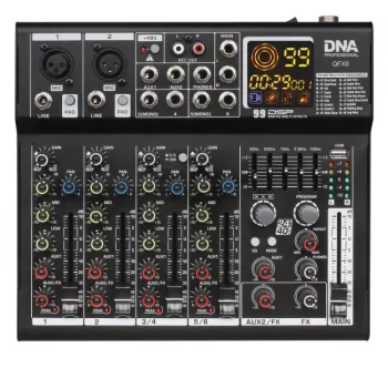 DNA PROFESSIONAL DNA QFX6 6-Channel Analog Sound Mixer with Bluetooth