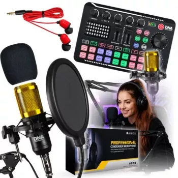 DNA Studio Set External Bluetooth Sound Card Audio Interface with DSP Effects, Phantom Power, USB-C and Battery