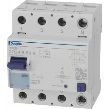 DOEPKE DFS4 040-4/0,03-B SK Type B RCCB 4-Pole 40A 30mA 230/400V AC 9134988