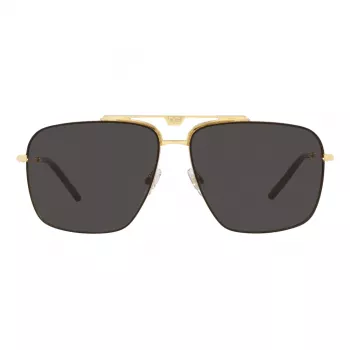 Dolce & Gabbana DG2264-02-87 Sunglasses Men Gold Frame Grey Lens Pilot 61mm