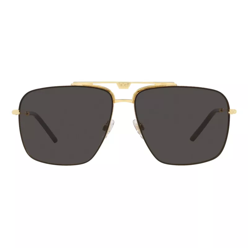 Dolce & Gabbana DG2264-02-87 Sunglasses Men Gold Frame Grey Lens Pilot 61mm