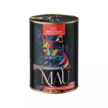 DOLINA NOTECI MAU Pate and Fillet Beef with Sweet Potatoes and Rosemary - Wet Cat Food - 400g