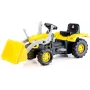 DOLU Pedal Tractor with Front Loader and Trailer, Yellow (8051)