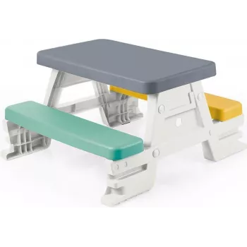 DOLU Picnic Table for 4 Children White Grey 2618