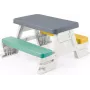 DOLU Picnic Table for 4 Children White Grey 2618