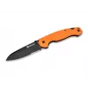 Dönges Professional Rescue Knife with Belt Cutter and Glass Breaker, Partially Serrated Drop Point Blade, Aluminum Handle, Black, 205 mm Open