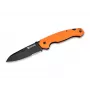 Dönges Professional Rescue Knife with Belt Cutter and Glass Breaker, Partially Serrated Drop Point Blade, Aluminum Handle, Black, 205 mm Open