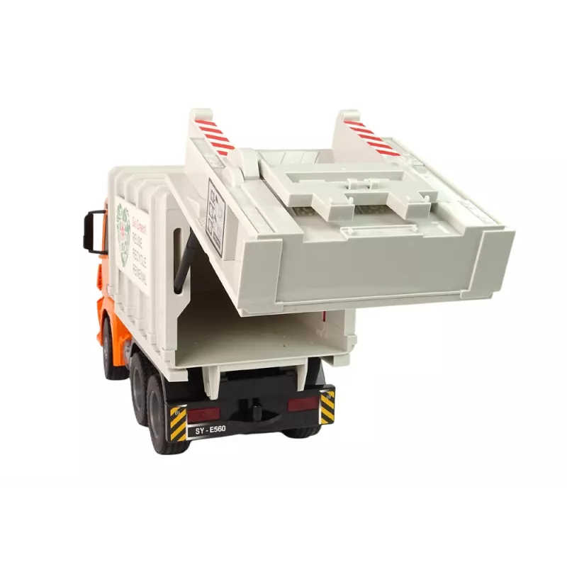 Double E Remote Controlled Garbage Truck Mercedes-Benz Antos Orange Bin 12898
