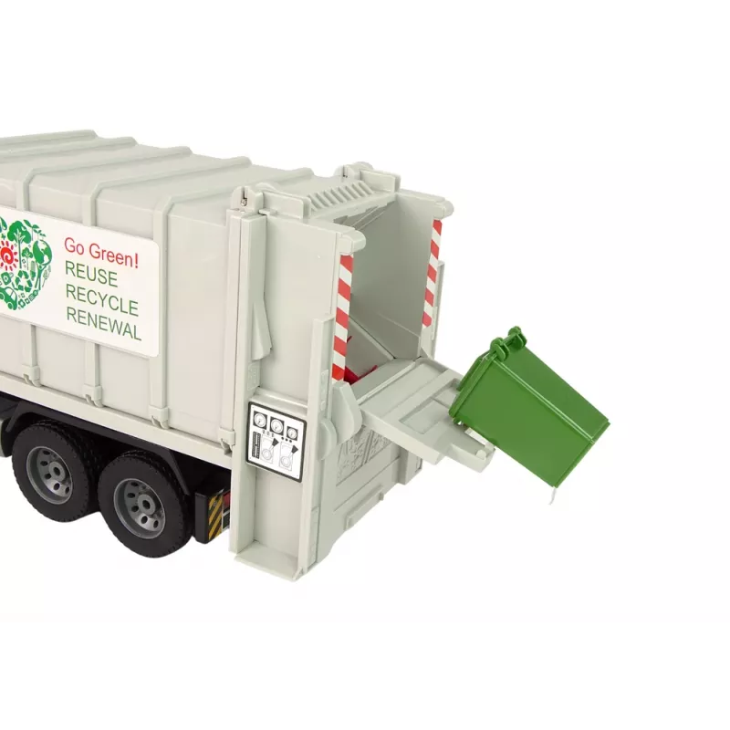 Double E Remote Controlled Garbage Truck Mercedes-Benz Antos Orange Bin 12898