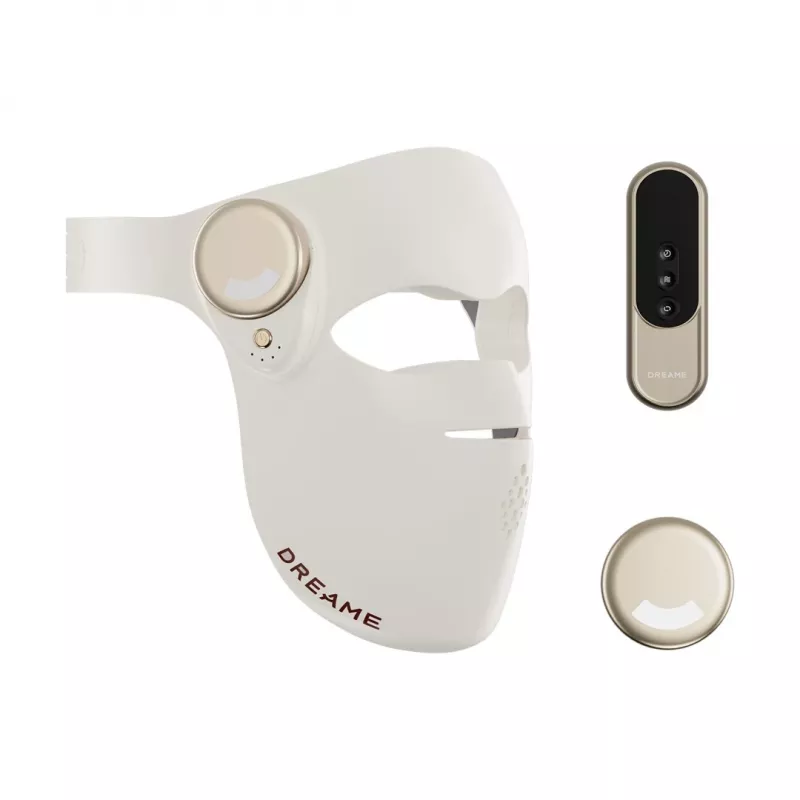 DREAME Chrona Photon 3D LED Face Mask - 7 Colour Photon Therapy, 180 Beads, App Control, Beige