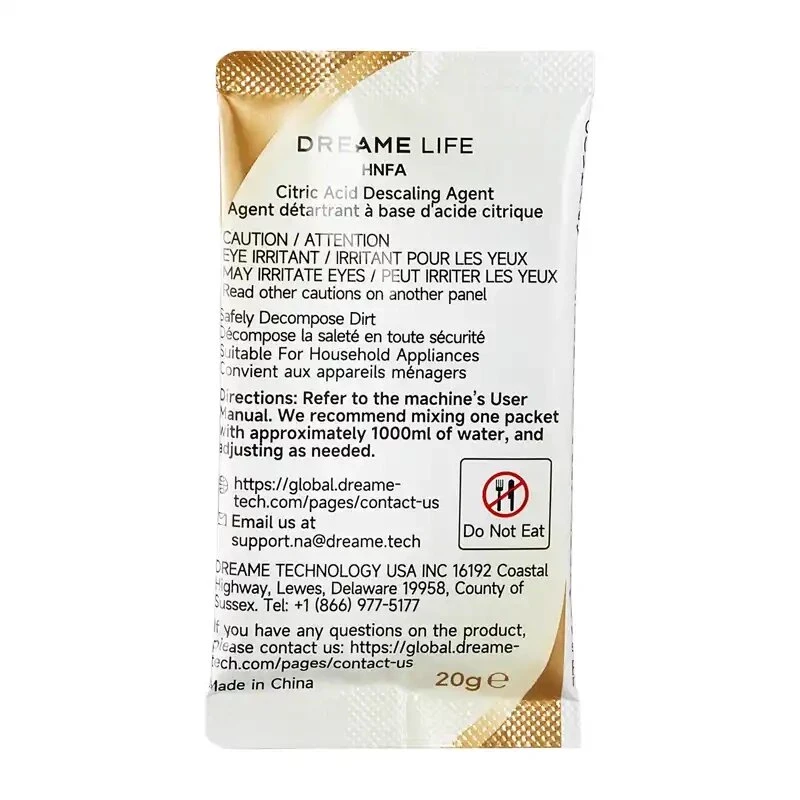 Dreame HNFA Descaling Solution for N20 Steam Cleaner – 12 x 20g Sachets (Citric Acid)