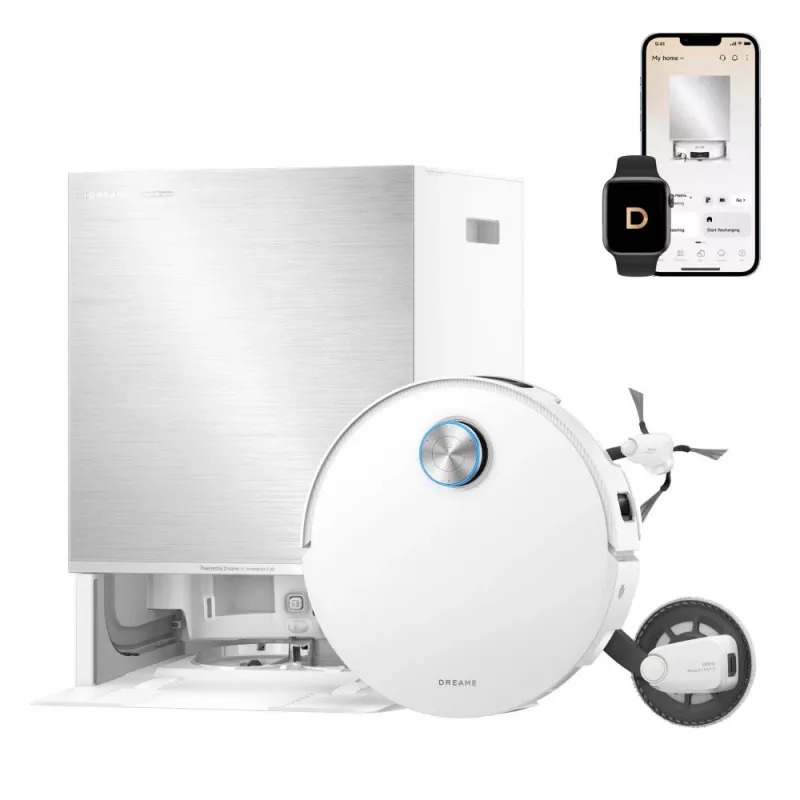 Dreame X60 Pro Ultra Complete White Robot Vacuum Cleaner with Charging Cradle and Accessories