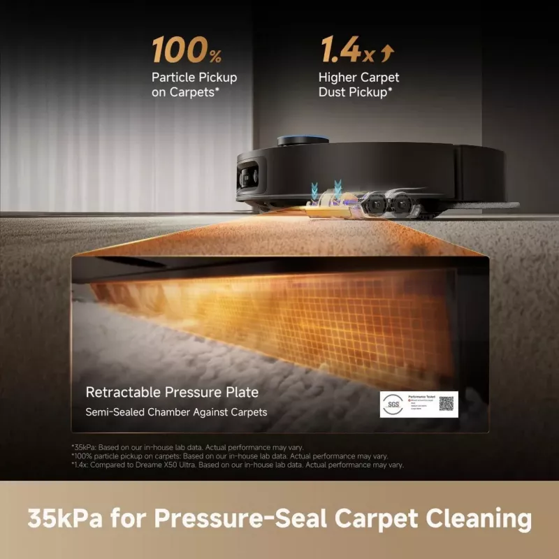 Dreame X60 Ultra Complete RLX87DE-BK Robot Vacuum Cleaner with Wet & Dry Mopping, Black