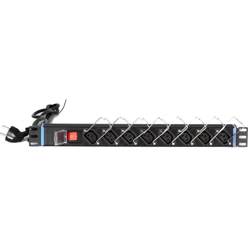DSIT DS-8PDU-C13 Power Distribution Unit – 1U Rackmount PDU, 8x IEC C13 Outlets, 10A 250V, 2m Cable, Black