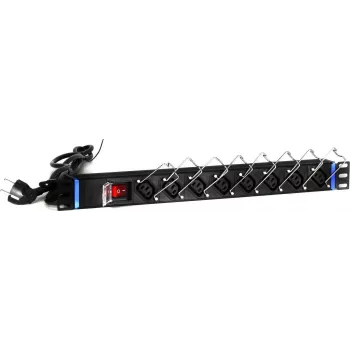 DSIT DS-8PDU-C13 Power Distribution Unit – 1U Rackmount PDU, 8x IEC C13 Outlets, 10A 250V, 2m Cable, Black