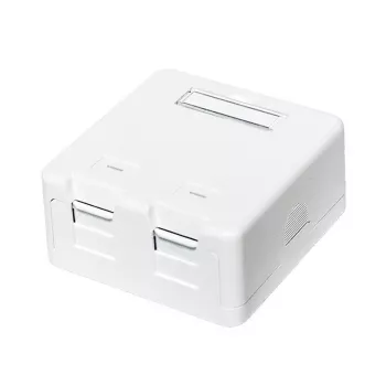 DS-IT Keystone Surface Mount Box 2-Port Empty Housing White (DS-KC-MB2)