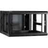 DSIT DS6606-DOUBLE 6U Wall-Mount Server Cabinet with Reversible Glass Door, 600x600x368 mm, Black