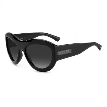 DSQUARED2 D2-0072-S-807 Men's Sunglasses – Black Acetate Frame, Grey CR-39 Lenses (59/19/135)