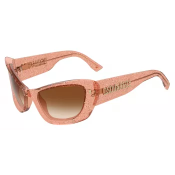 DSQUARED2 Women's Sunglasses D2-0118-S-733 Black Square Acetate Frame Grey Gradient Lens 57mm