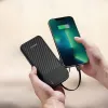 Dudao K11 10000mAh Powerbank with Built-in Cables Black