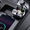Dudao R2PRO+ Car FM Transmitter with PD25W Bluetooth 5.3 RGB Charging Ports - Black and Silver