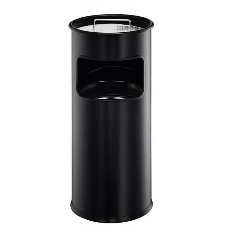 DURABLE 3330-01 Round Metal Waste Bin, 17 L, Silver