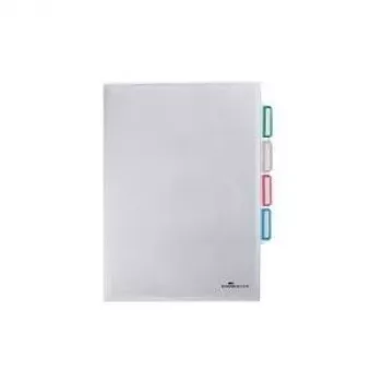 DURABLE A4 Document Organizer Pocket with 3 Compartments, Transparent, Pack of 5 231619