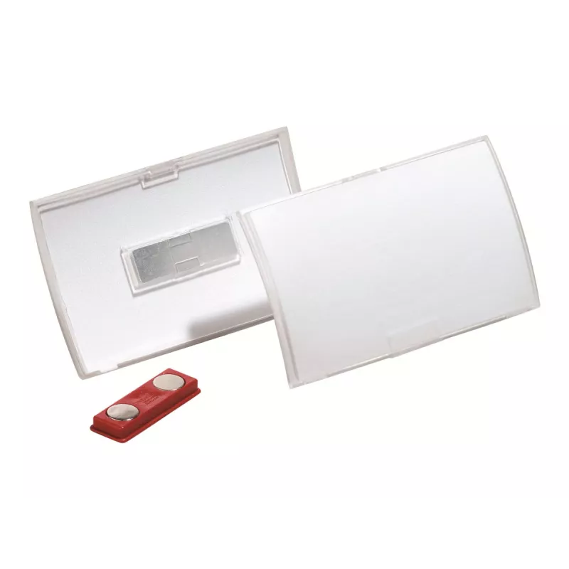 DURABLE CLICK FOLD Magnetic Name Badge Holder 90x54 mm, Transparent, Pack of 10 (821519)