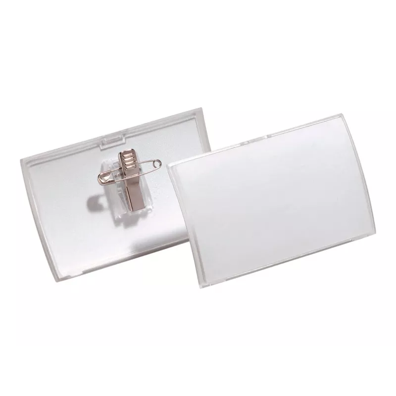DURABLE CLICK FOLD Name Badge 40x75 mm with Combi Clip, Pack of 25 821119