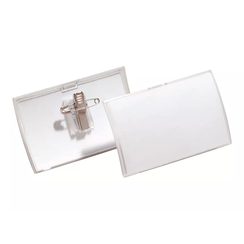 DURABLE CLICK FOLD Name Badge Holder with Combination Clip, 90 x 54 mm, Transparent, Pack of 25 (821419)