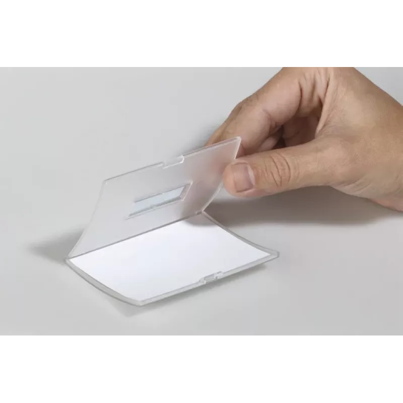 DURABLE CLICK FOLD Name Badge with Clip, 90x54 mm Insert, Transparent, Pack of 25 821619