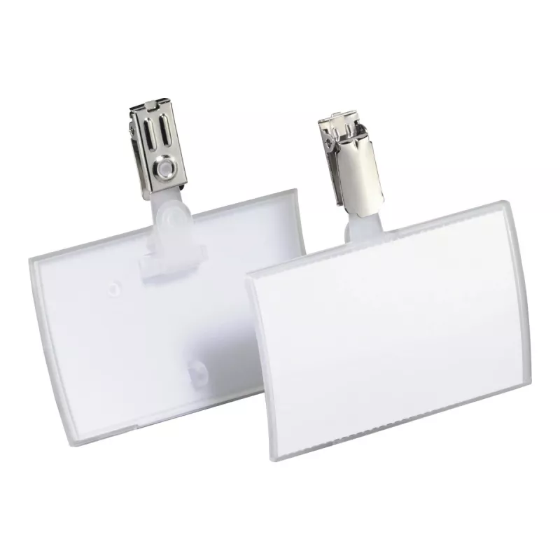DURABLE CLICK FOLD Name Badge with Clip, 90x54 mm Insert, Transparent, Pack of 25 821619