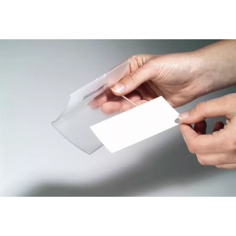 DURABLE CLICK FOLD Name Badge with Clip, 90x54 mm Insert, Transparent, Pack of 25 821619