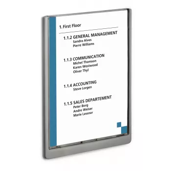 DURABLE CLICK SIGN A4 Portrait Door Sign Silver 486737