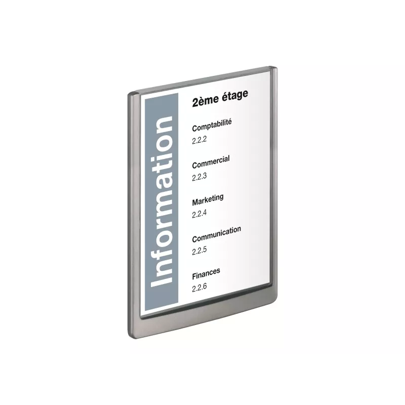 DURABLE CLICK SIGN A4 Portrait Door Sign Silver 486737