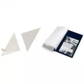 DURABLE CORNERFIX® Self-Adhesive Triangular Corner Pockets, 175 mm, Transparent, 100 Pieces (828319)