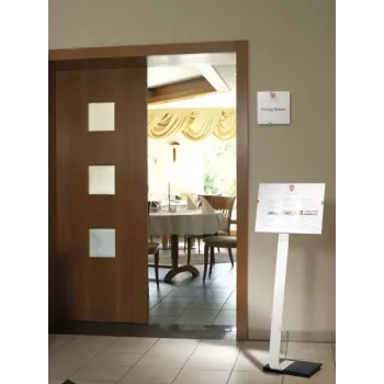 DURABLE CRYSTAL SIGN Door Sign 148x148 mm, Clear Acrylic, Screw Mounting, Set of 1 482219