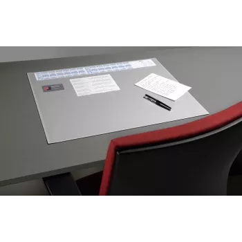 DURABLE Desk Pad with Integrated Calendar, Full-View Transparent Cover, 65x52 cm, Dark Blue