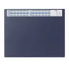 DURABLE Desk Pad with Integrated Calendar, Full-View Transparent Cover, 65x52 cm, Dark Blue