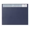 DURABLE Desk Pad with Integrated Calendar, Full-View Transparent Cover, 65x52 cm, Dark Blue