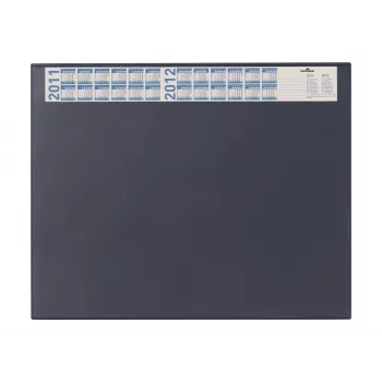 DURABLE Desk Pad with Integrated Calendar, Full-View Transparent Cover, 65x52 cm, Dark Blue