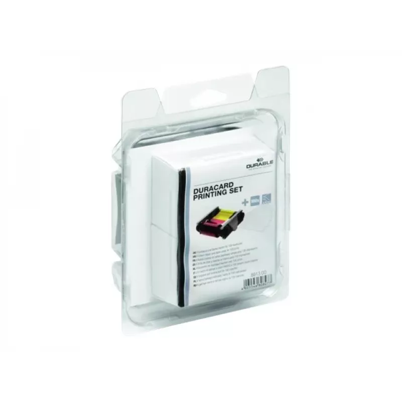 DURABLE DURACARD ID 300 Printer Accessory Kit with Black Monochrome Ribbon and Cleaning Card 891300