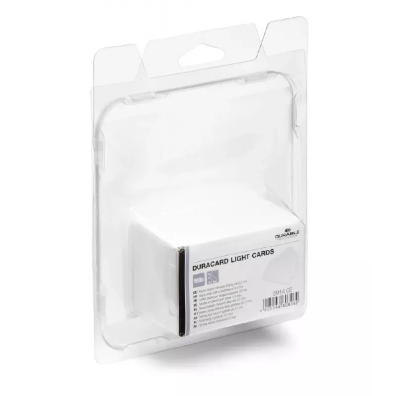 DURABLE DURACARD® Plastic Cards 0.50 mm White CR80 (100 Pack) 891402