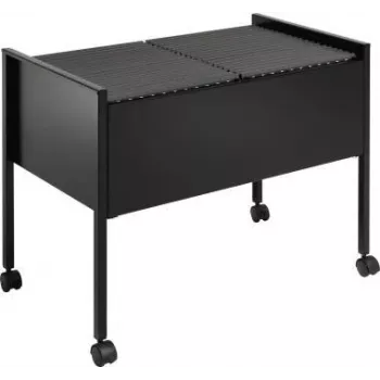 DURABLE ECONOMY DUO 100 A4 Suspension File Trolley with 100-File Capacity, Twin Rows, Steel Frame, 4 Swivel Castors, Black 308201