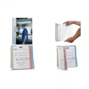 DURABLE FUNCTION WALL 10 Display Panel System, A4 Portrait, 10 Double-Sided Panels, Black Frame, Wall Mountable, Expandable 569100