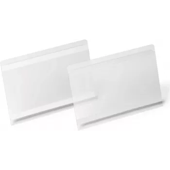 DURABLE HARD COVER Self-Adhesive Label Pocket A5 Landscape, Transparent, Pack of 10 118319