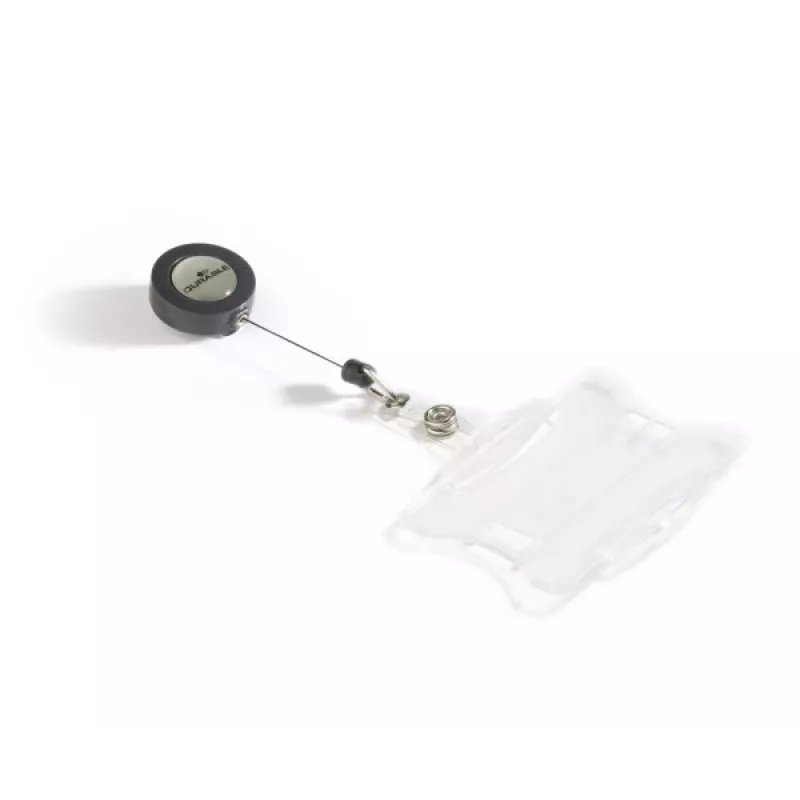 DURABLE ID Card Holder with Retractable Reel for 1 Card, Pack of 10 801119