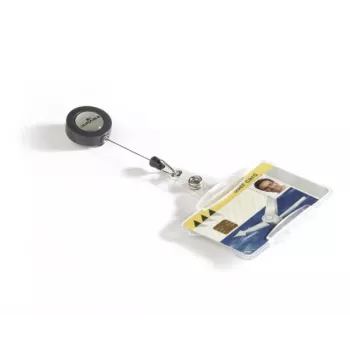 DURABLE ID Card Holder with Retractable Reel for 1 Card, Pack of 10 801119